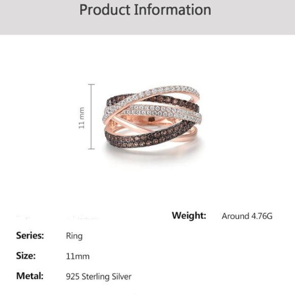 14k Chocolate Champagne Diamonds Wrap Ring - Picture 5 of 5